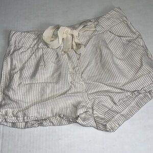 Aritzia Wilfred With Linen Mini Short Striped Shorts Linen Blend Womens Size 0